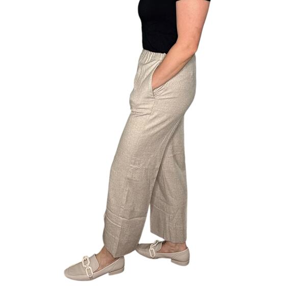 ANTONELLI FIRENZE Cream Tan Pull On Cropped Pants Women's Size 38 US 2 Career - Picture 4 of 10